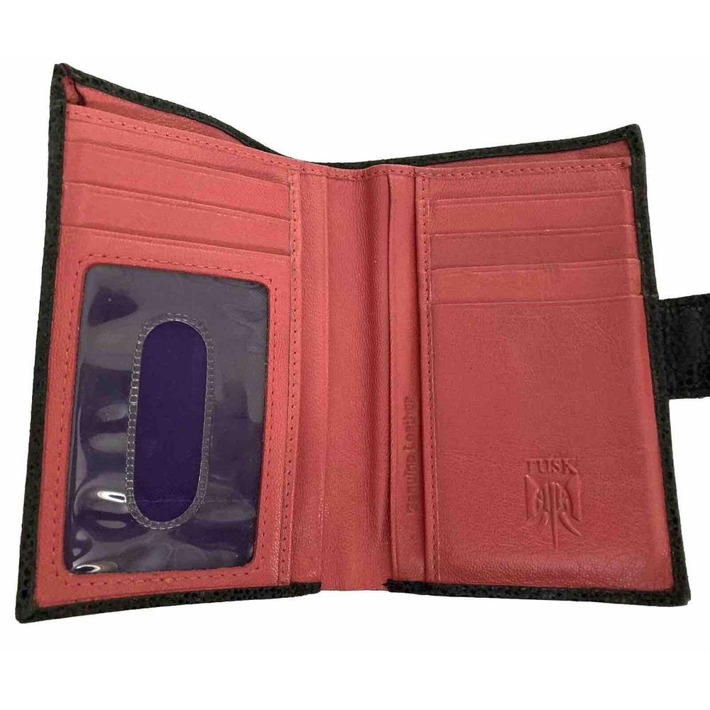 Tusk Genuine Leather Bifold Snap Wallet Zip Pocket Credit Card Organizer - Picture 3 of 10